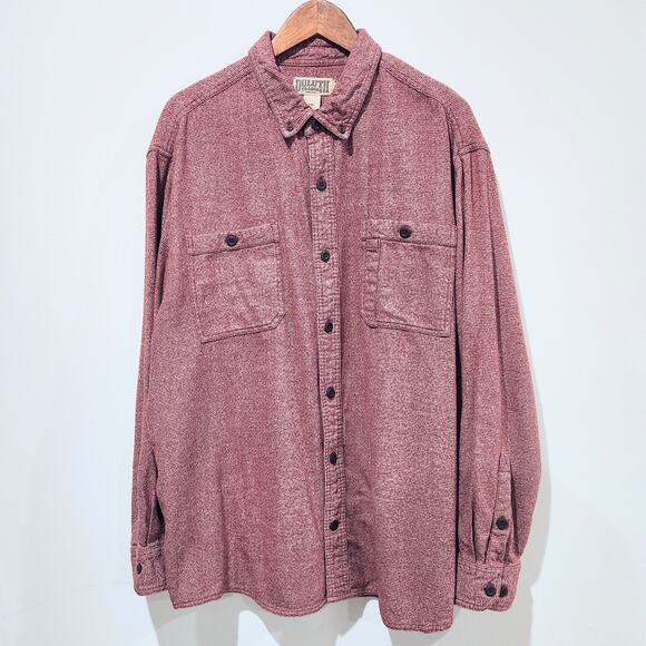 Duluth Trading Company Red White Relaxed Fit Button Up Shirt Size 2XL Casual - Picture 1 of 9